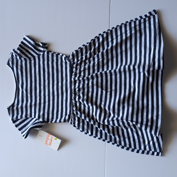 2T Toddler Girl Dress, Jumping Beans Navy & White Striped - Picture 3 of 5